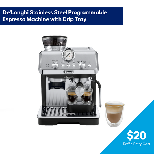 De'Longhi Stainless Steel Programmable Espresso Machine with Drip Tray (Stainless Steel)