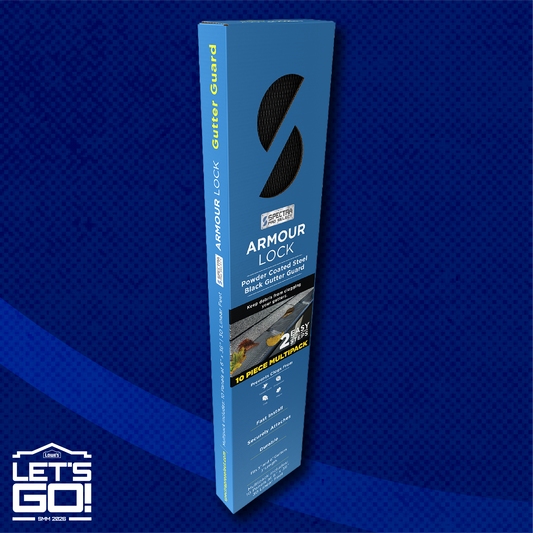 Armour Lock 6" x 3' Galvanized Steel Black Gutter Guard - 10 Pack